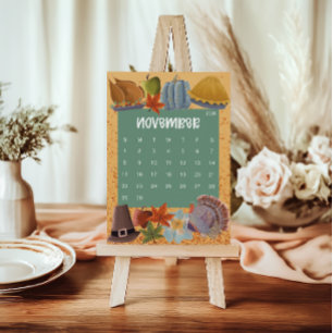Carte De Remerciements Page de calendrier 2026 mignonne et colorée - Nove