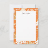 Carte De Remerciements Pagode de la Chinoiserie orange (Devant)