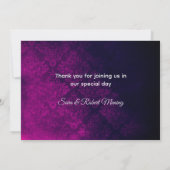 Carte De Remerciements Paillettes gouttes violet noir argent chic (Dos)