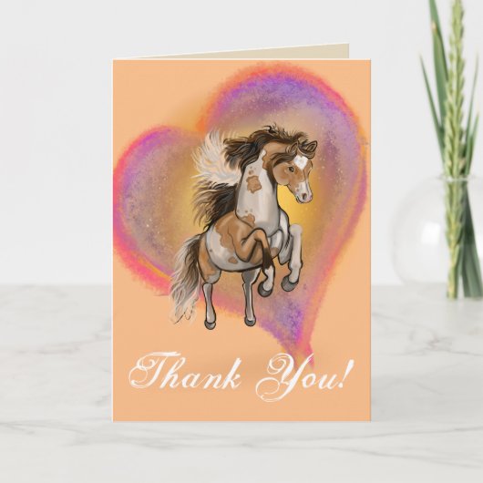 Carte De Remerciements Paint Horse Love (Devant)