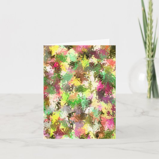 Carte De Remerciements Paint Splatter Automne Couleur Feuilles Abstraits (Devant)