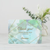 Carte De Remerciements Pale Teal Rose Thank You Card (Debout devant)