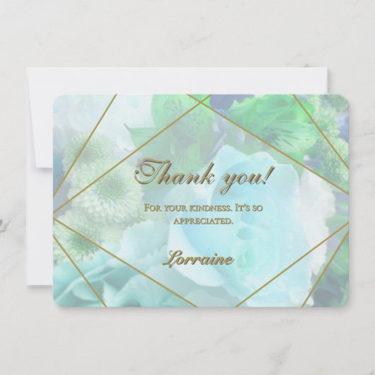 Carte De Remerciements Pale Teal Rose Thank You Card (Devant)