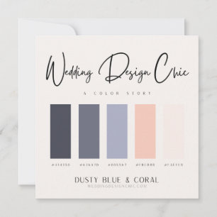 Carte De Remerciements Palette de couleurs de corail bleu poussiéreux ave
