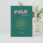 Carte De Remerciements Palm Beach, Art de voyage (Debout devant)