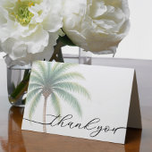 Carte De Remerciements Palm Tree Island Destination Mariage Vert