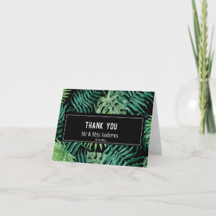 Carte De Remerciements Palme tropicale exotique Mariage plié
