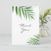 Carte De Remerciements Palmes aquarelles (Debout devant)