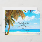 Carte De Remerciements Palmier de la plage Destination Océan  (Dos)