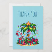 Carte De Remerciements Palmier de Noël tropical (Devant)