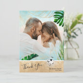 Carte De Remerciements Palmier de plage tropicale Photo Destination Maria (Debout devant)