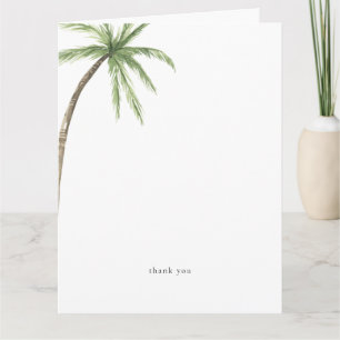 Carte De Remerciements Palmier Tropical Plié Personnalisé