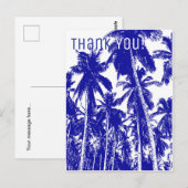 Carte de remerciements. Palmiers tropicaux (Devant / Derrière)
