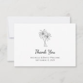 Carte De Remerciements Palmiers tropicaux Mariage de destination simple (Devant)