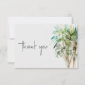 Carte De Remerciements Palmiers tropicaux Mariage moderne (Devant)