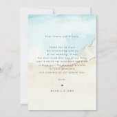 Carte De Remerciements Palmiers tropicaux Sable Beach Destination Mariage (Dos)