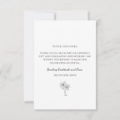 Carte De Remerciements Palmiers tropicaux simples Destination Mariage (Dos)