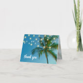 Carte De Remerciements Palms de plage Mariage de lumière (Devant)