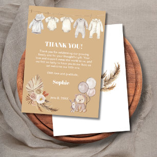 Carte De Remerciements Pampas Boho Nous Pouvons Bearly Wait Baby shower