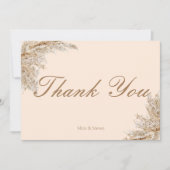 Carte De Remerciements Pampas crémeuse moderne mariage d'herbe (Devant)