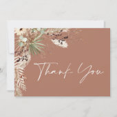 Carte De Remerciements Pampas douche nuptiale herbe moderne boho élégant (Devant)