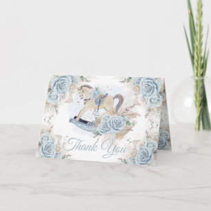 Carte De Remerciements Pampas Grass Blue Floral Rocse Baby shower