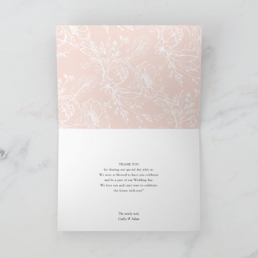 Carte De Remerciements Pampas Grass Boho Mariage Floral Arch Moderne (Intérieur)