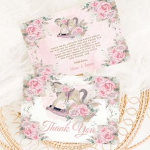 Carte De Remerciements Pampas Grass rose Floral Rocse Baby shower