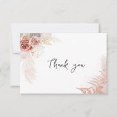 Carte De Remerciements Pampas Grass Terracotta Script Mariage (Devant)