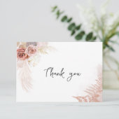 Carte De Remerciements Pampas Grass Terracotta Script Mariage (Debout devant)
