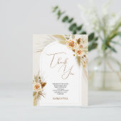 Carte De Remerciements Pampas herbe aquarelle (Debout devant)