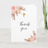 Carte De Remerciements Pampas herbe fleurons d'or rose de Pampas confirma (Devant)