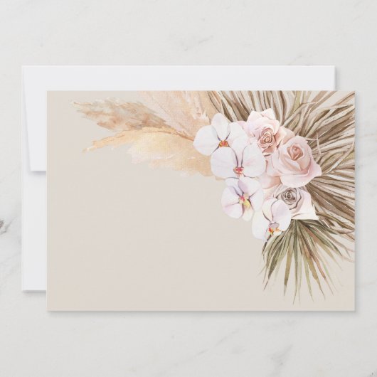 Carte De Remerciements Pampas herbe moderne botanique mariage bohème (Dos)