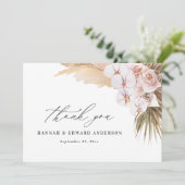 Carte De Remerciements Pampas herbe moderne mariage botanique bohème mode (Debout devant)