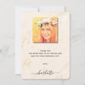 Carte De Remerciements Pampas herbe photo blush graduation (Dos)