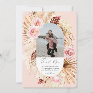 Carte De Remerciements Pampas Pampas Pampas Pâte rose vif Photo florale