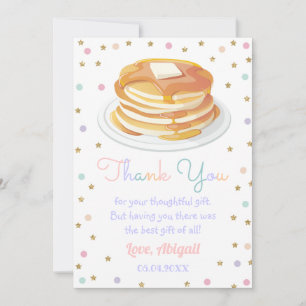 Carte De Remerciements Pancakes et Pyjamas Pailleté Pointé Étoile Enfant