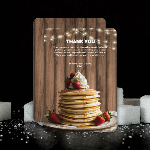 Carte De Remerciements Pancakes rustiques Baby shower bébé et brunch