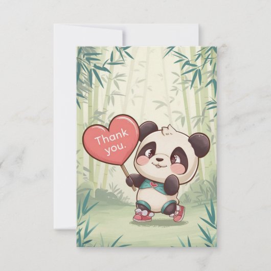 Carte De Remerciements Panda assez simple (Devant)