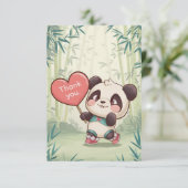 Carte De Remerciements Panda assez simple (Debout devant)