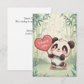 Carte De Remerciements Panda assez simple (Devant / Derrière)