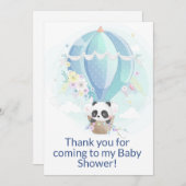 Carte De Remerciements Panda dans un ballon à air chaud (Devant / Derrière)