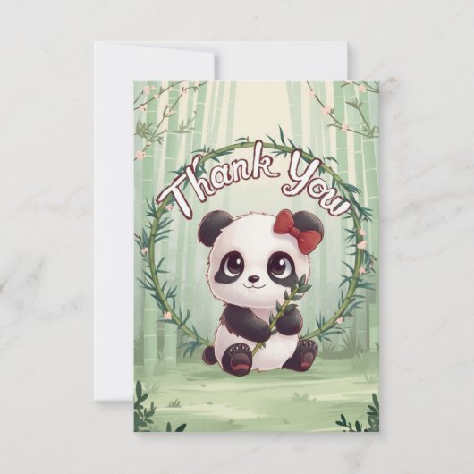 Carte De Remerciements Panda de salutation mignonne (Devant)