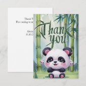 Carte De Remerciements Panda Élégant (Devant / Derrière)