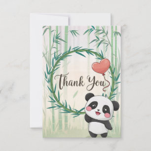Carte De Remerciements Panda forestier enchanté