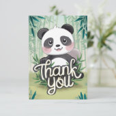 Carte De Remerciements Panda magique en bambou (Debout devant)