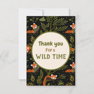 Carte De Remerciements Panda roux Bois Zoo Wild One Personnalisé