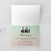 Carte De Remerciements Pandas Gay mignonne Arc-en-ciel portant des lunett (Intérieur)