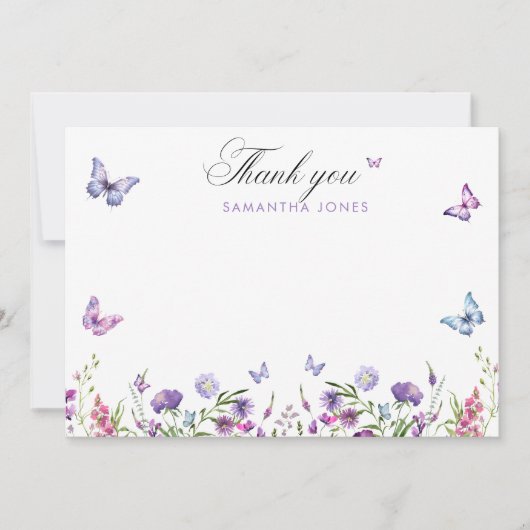 Carte De Remerciements Panneau de Bienvenue pour une Baby Shower Papillon (Devant)