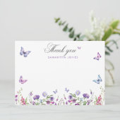 Carte De Remerciements Panneau de Bienvenue pour une Baby Shower Papillon (Debout devant)